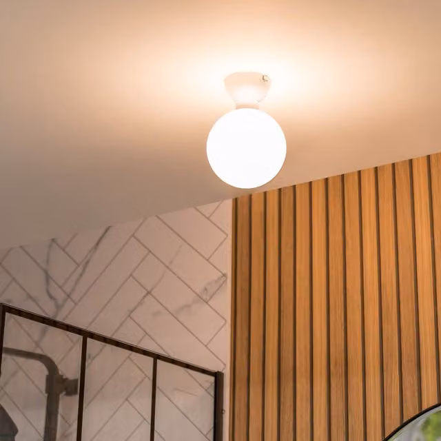 ValueLights Orbital Chrome Metal IP44 Sphere Ceiling Light for Bathroom and Kitchen