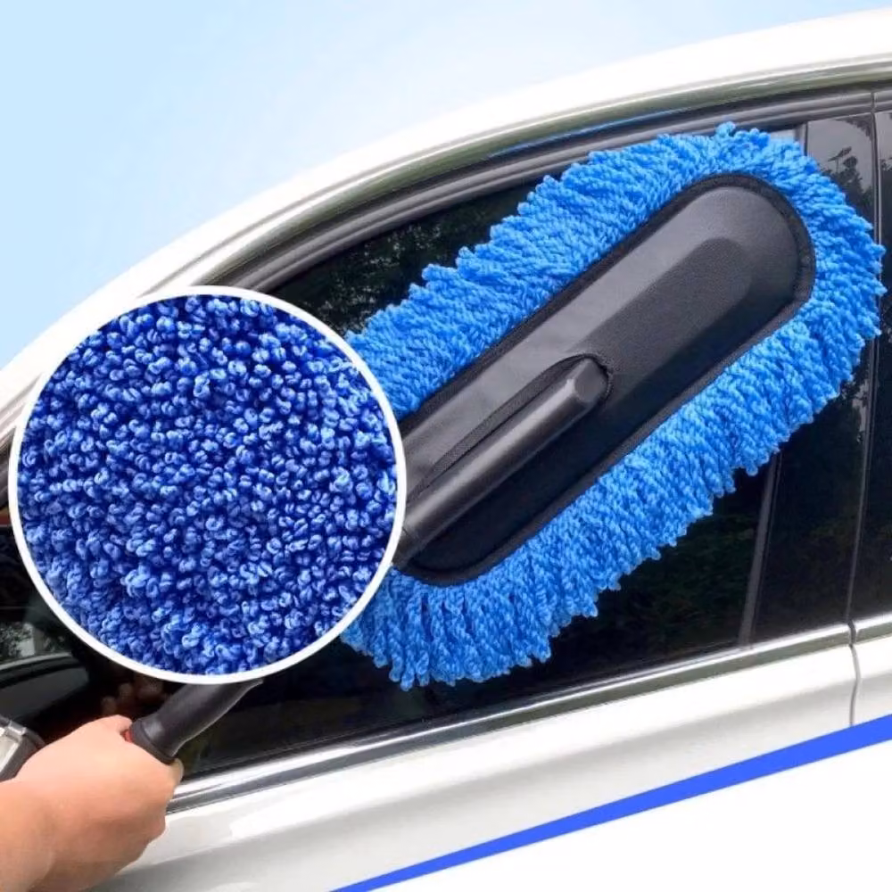 FLAVORA Scalable Microfibre Car Wash Cleaning Brush Duster, Blue, W: 100 cm, D: 15 cm – 4