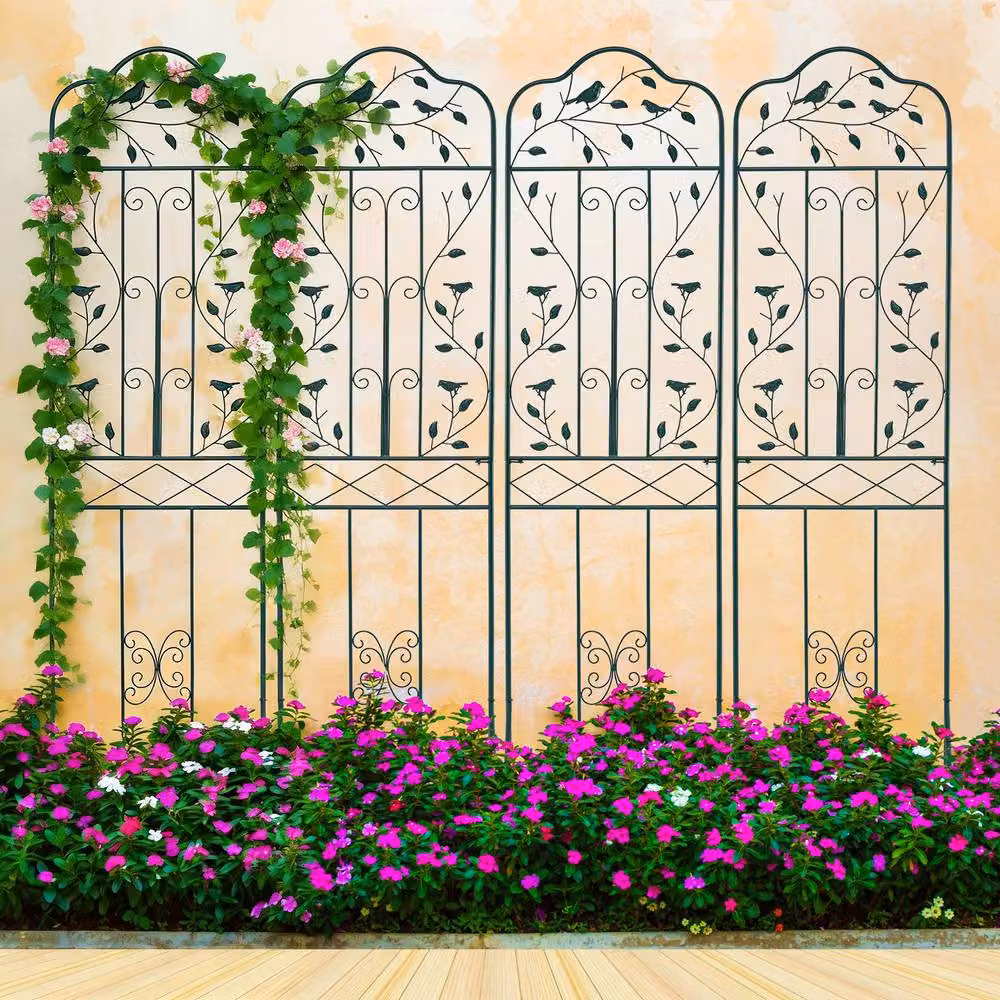 Costway Green Metal Freestanding Garden Trellis for Climbing Plants, Height: 190 cm – 8