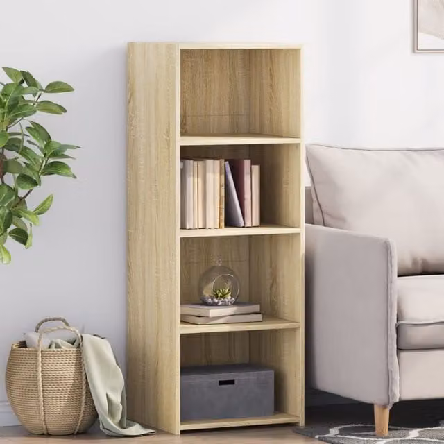 Berkfield Home Sonoma Oak Highboard in Brown, W/D/H: 45 x 41 x 124 cm