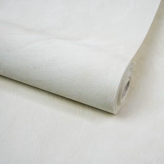 Grandeco Serra Rustic Limewash Chalk Paint Plaster Effect Textured Wallpaper in Ivory, Beige and White