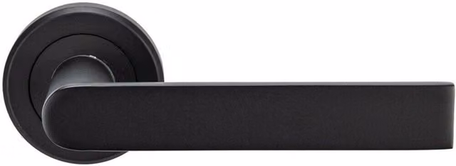 Loops Pair of Flat Rectangular Bar Handles on Round Rose with Concealed Fixings in Matt Black – 2