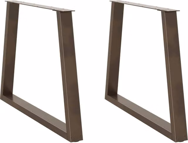 Berkfield Home V-Shape Dining Table Legs, 2 Pieces, Brown Steel, H: 72 cm, W: 100 cm – 1