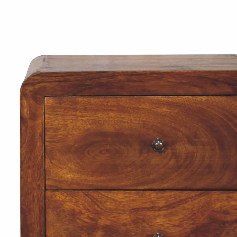 Wyld Haus Tropea Mango Wood Tallboy Storage Cabinet in Brown, H 90 cm x W 45 cm x D 35 cm – 3