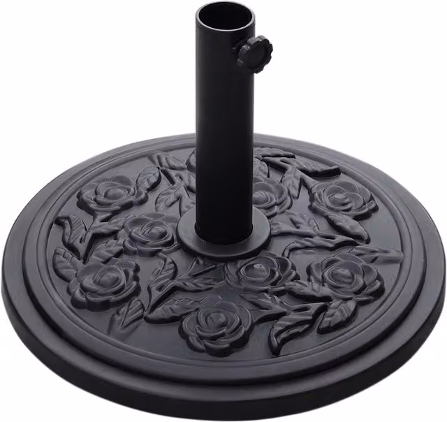 Lifeideas Vintage Floral Parasol Base in Black