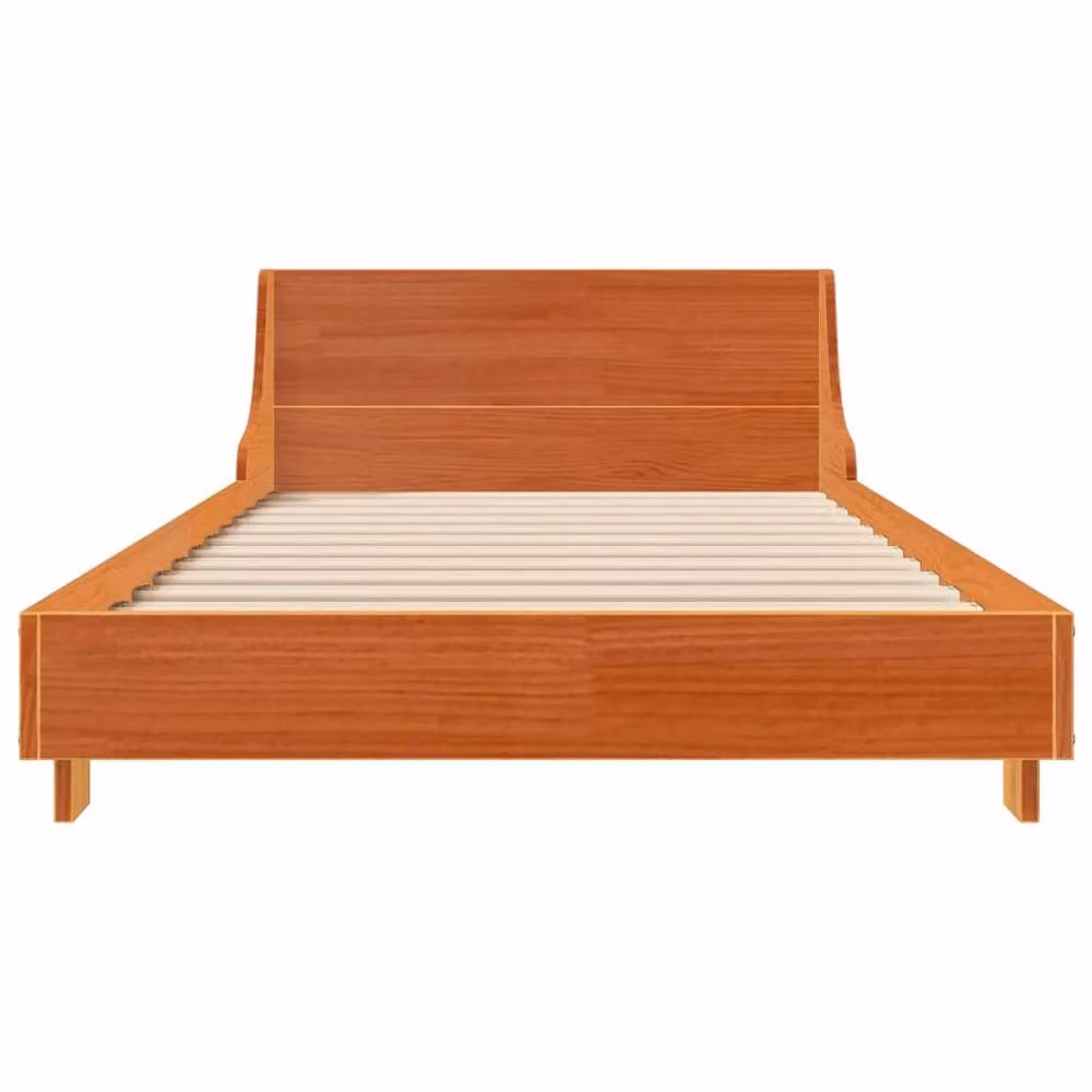 Berkfield Home Modern Small Single Solid Wood Bed Frame, Waxed Brown, W/D/H: 78.5 x 190 x 52 cm – 3