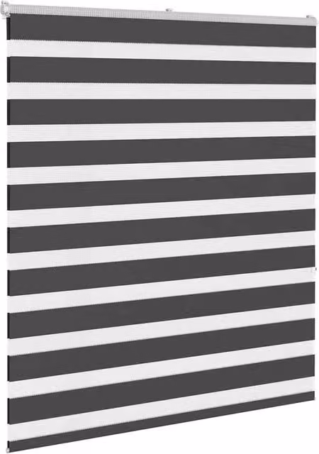 Berkfield Home Elegant Zebra Blind in Black Polyester, W: 130 cm, H: 150 cm – 1