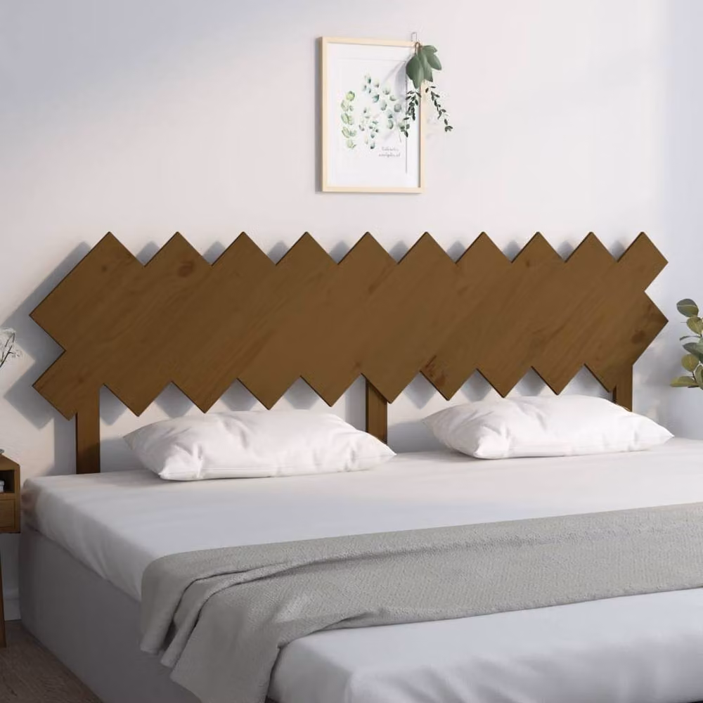 Berkfield Home Rustic Solid Pine Wood Bed Headboard in Honey Brown, W: 196 cm, D: 3 cm, H: 80.5 cm – 2