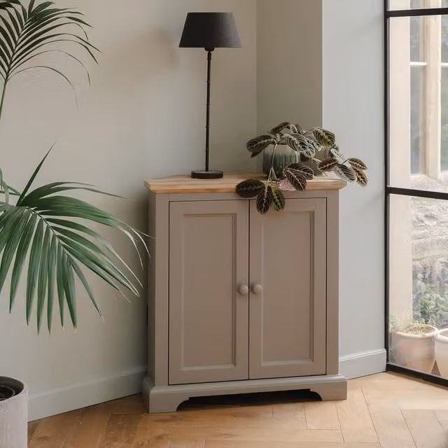 Florence Wooden Corner Sideboard in Truffle