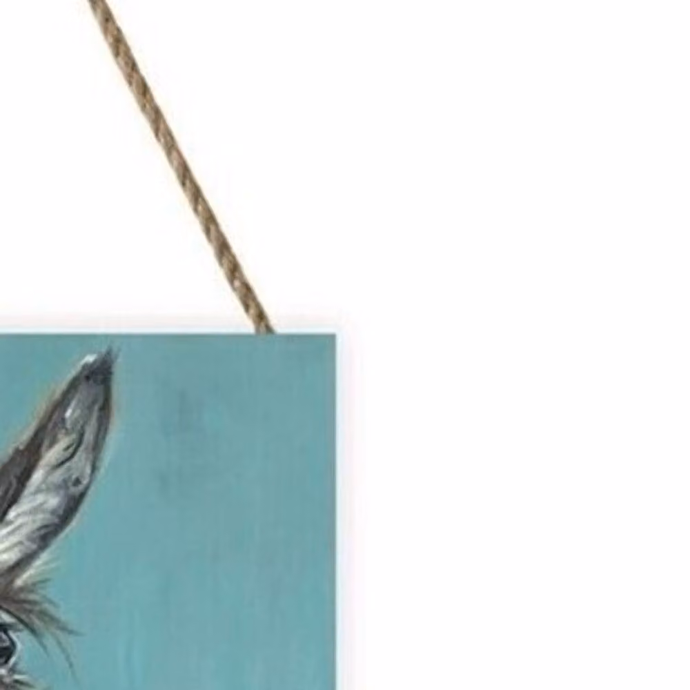 Louise Brown Well Hello There Mid Blue Wooden Hanging Wall Plaque – 2