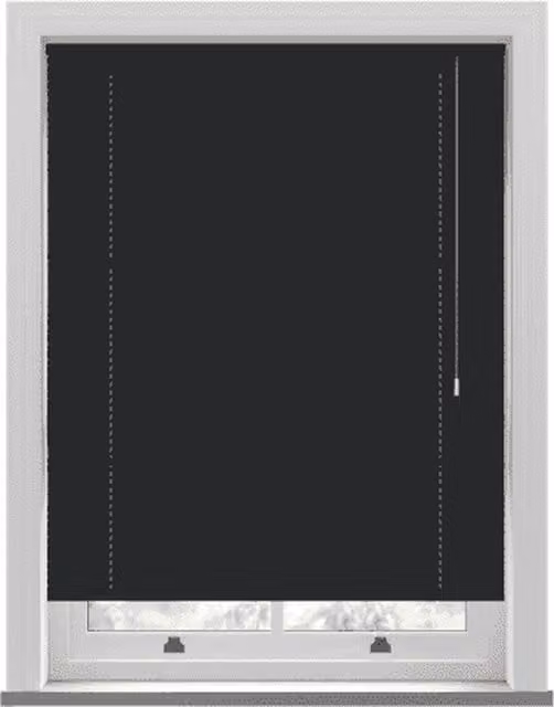 NewEdgeBlinds Black PVC Venetian Blind with 25mm Slats, W: 152 cm, D: 60 cm