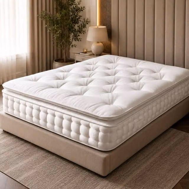 Stratus Interiors Nimbus 2000 Pocket Pillow Top Mattress in White, Double, W/D/H: 140 x 200 cm – 1