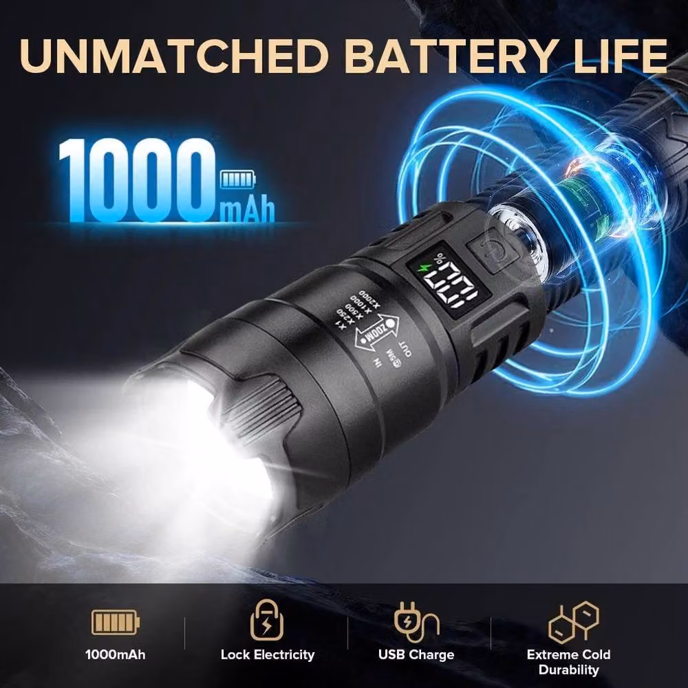 FLAVORA Lumen High Powered Super Bright LED Flashlight in Black – 5