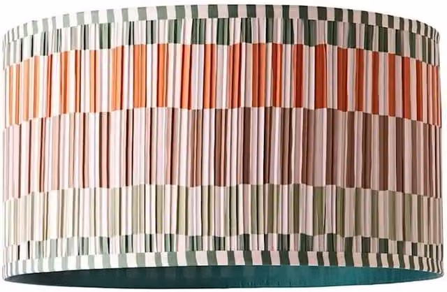 SPETLEK Multicolour Fabric Drum Ceiling Lamp, W/D/H: 25 x 25 x 15 cm