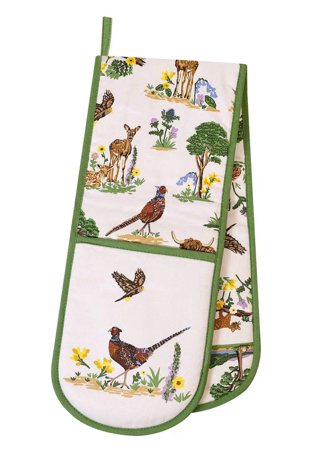 Ulster Weavers Thistlewood Highland Inspired Print 100% Cotton Double Oven Glove in Cream and Multicolour – 2