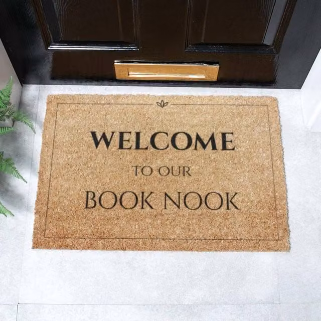 Artsy Mats Welcome To Our Book Nook Doormat, Brown, W: 60 cm, D: 40 cm