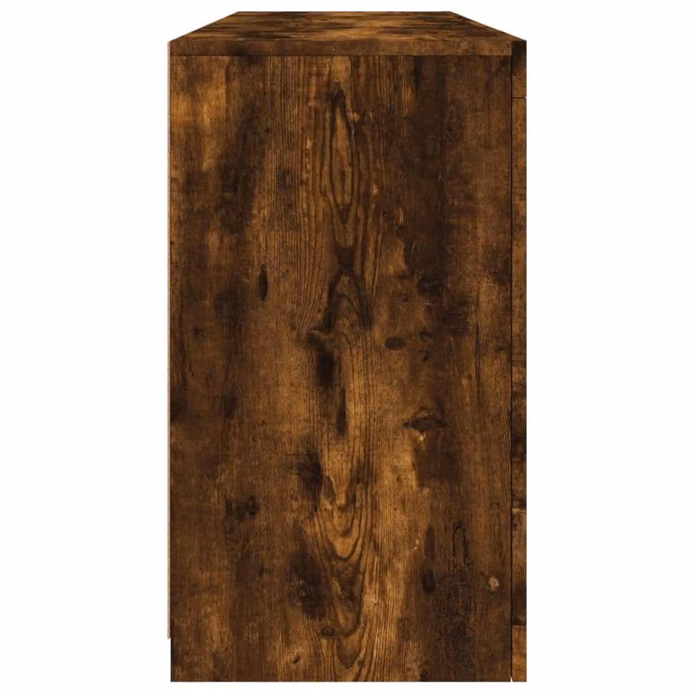 Berkfield Home Modern Sideboard with Integrated LED Lights in Smoked Oak Brown, W: 163 cm, D: 37 cm, H: 67 cm – 5