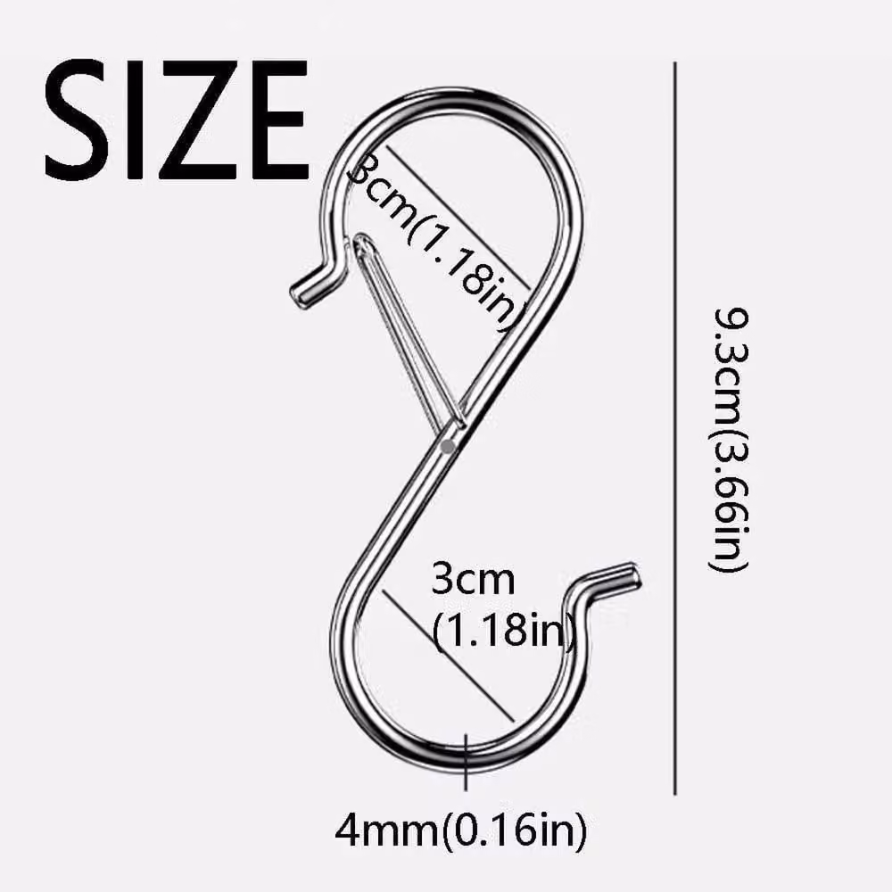 FLAVORA 10-Piece Silver Stainless Steel Windproof Spring Clasp Balcony Clothes Hangers – 1