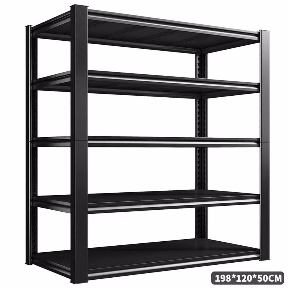 EONLION 5-Tier Metal Garage Shelving Racking in Black, H 198 cm x W 120 cm x D 50 cm – 2