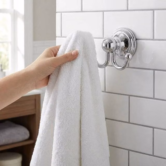 Havendro Double Robe Towel Hook in Chrome Silver – 1