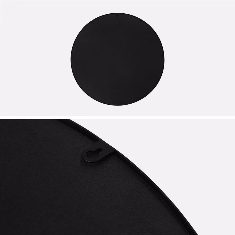 Sweekeek Modern Round Metal Wall Mirror in Black, Diameter: 60 cm – 4