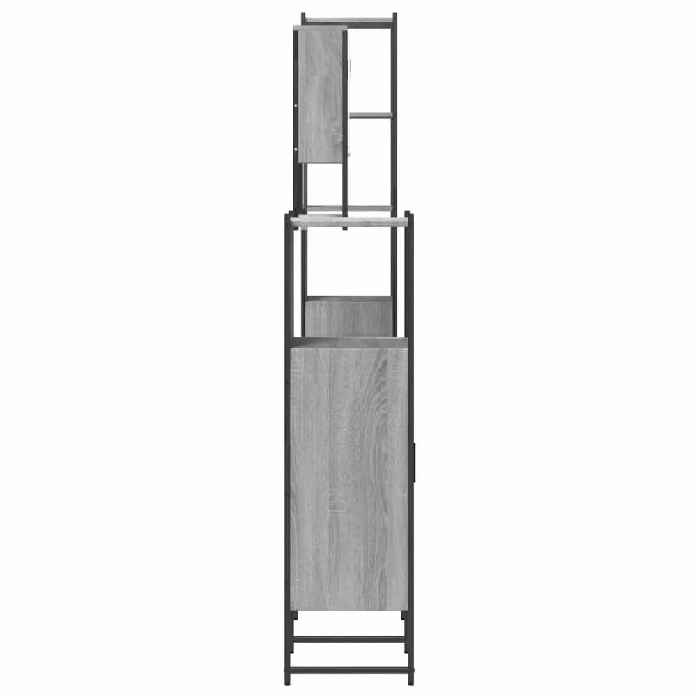 Berkfield Home 4 Piece Grey Bathroom Furniture Set with Mirror Cabinet and Vanity Unit – 3
