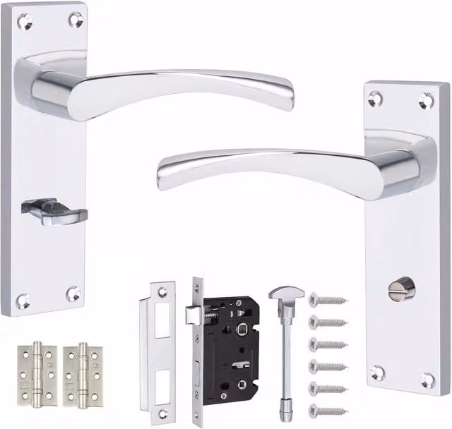 Golden Grace Chrome Bathroom WC Toilet Door Handles