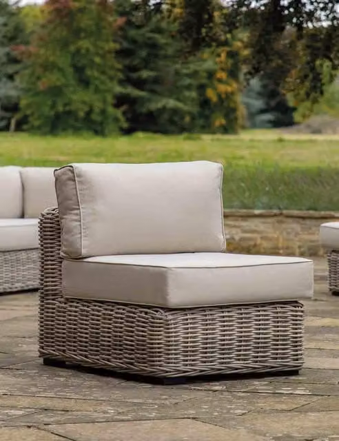 Gallery Direct Ragusa 1 Seater Modular Sofa in Natural with Sand and Beige Weather Resistant Cushions