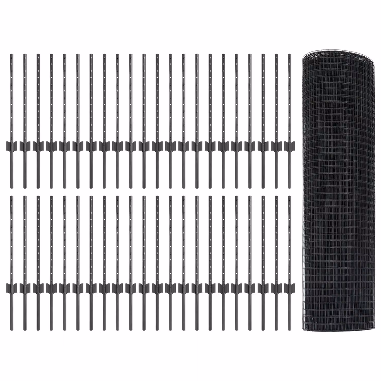 Berkfield Home Grey Steel Welded Wire Fence with 44 U-Profile In-Ground Posts – 3
