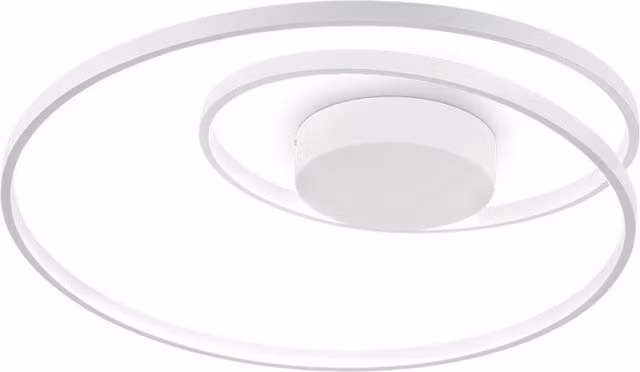 Ideal Lux Oz Decorative Swirl Integrated LED Semi Flush Ceiling Light, White, 3000K Warm White