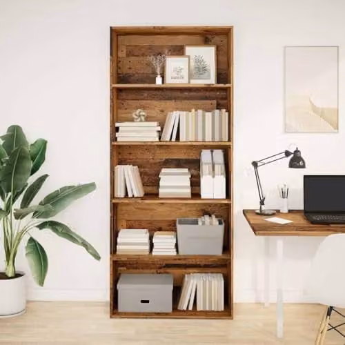 vidaXL Book Cabinet in Old Wood Brown, W/D/H: 80 x 30 x 189 cm – 2