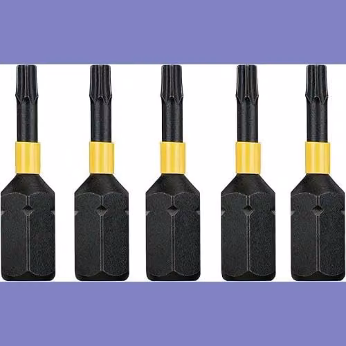 DeWalt Extreme Impact Torsion Screwdriver Bits, T10, 25 mm, Pack of 5, Black and Multicolour – 4