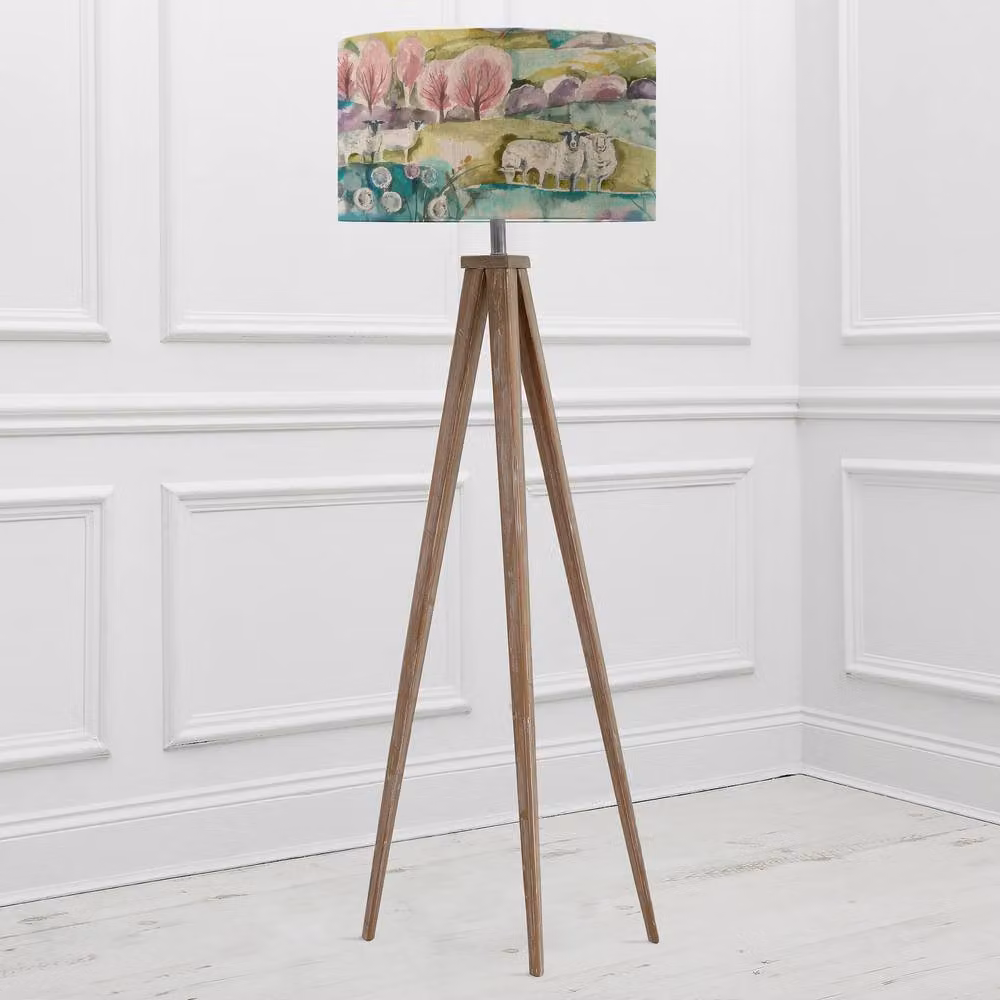 Voyage Maison Aratus Floor Lamp with Buttermere Eva Fabric Lampshade in Multicolour Wood – 2