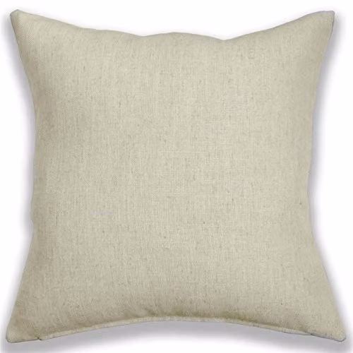 Homescapes Natural Cream Luxury Linen Cushion Cover, Beige, 45 x 45 cm