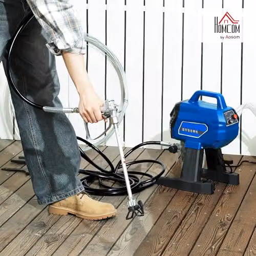 HOMCOM Airless Paint Sprayer with 200 Bar High Pressure and Adjustable Spray Pattern in Dark Blue – 2