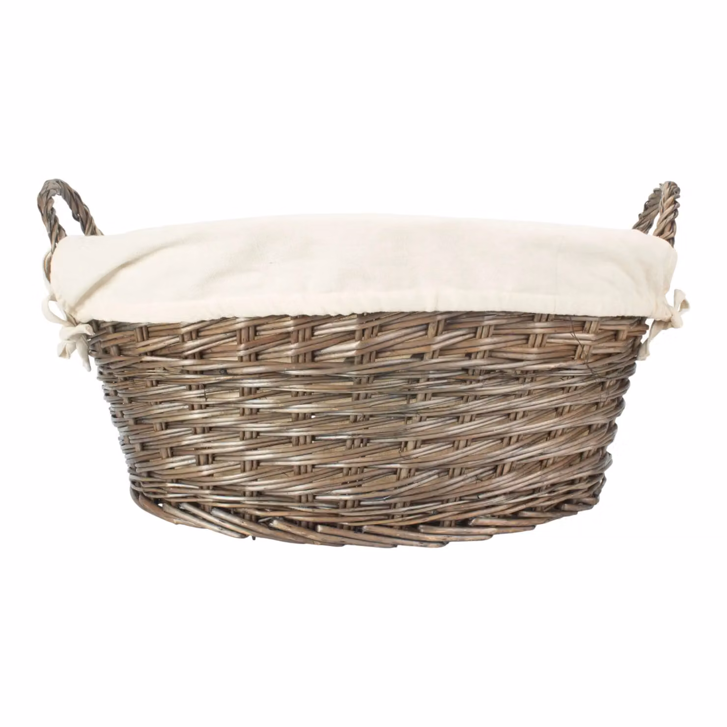 Red Hamper Wicker Oval Antique Wash Lined Laundry Basket in Brown, Grey or Red, Width: 51 cm – 2