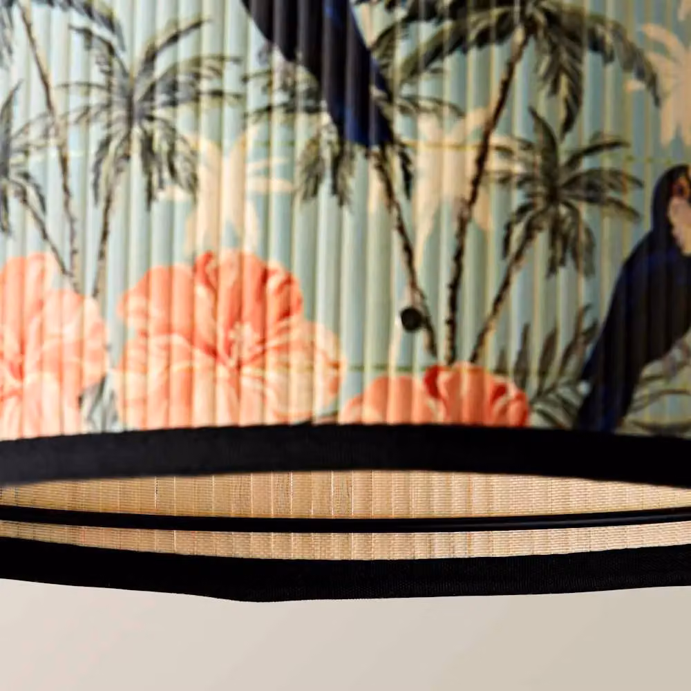 ValueLights Daintree Bamboo Drum Ceiling Lamp Shade in Multicolour, Diameter: 25 cm – 3