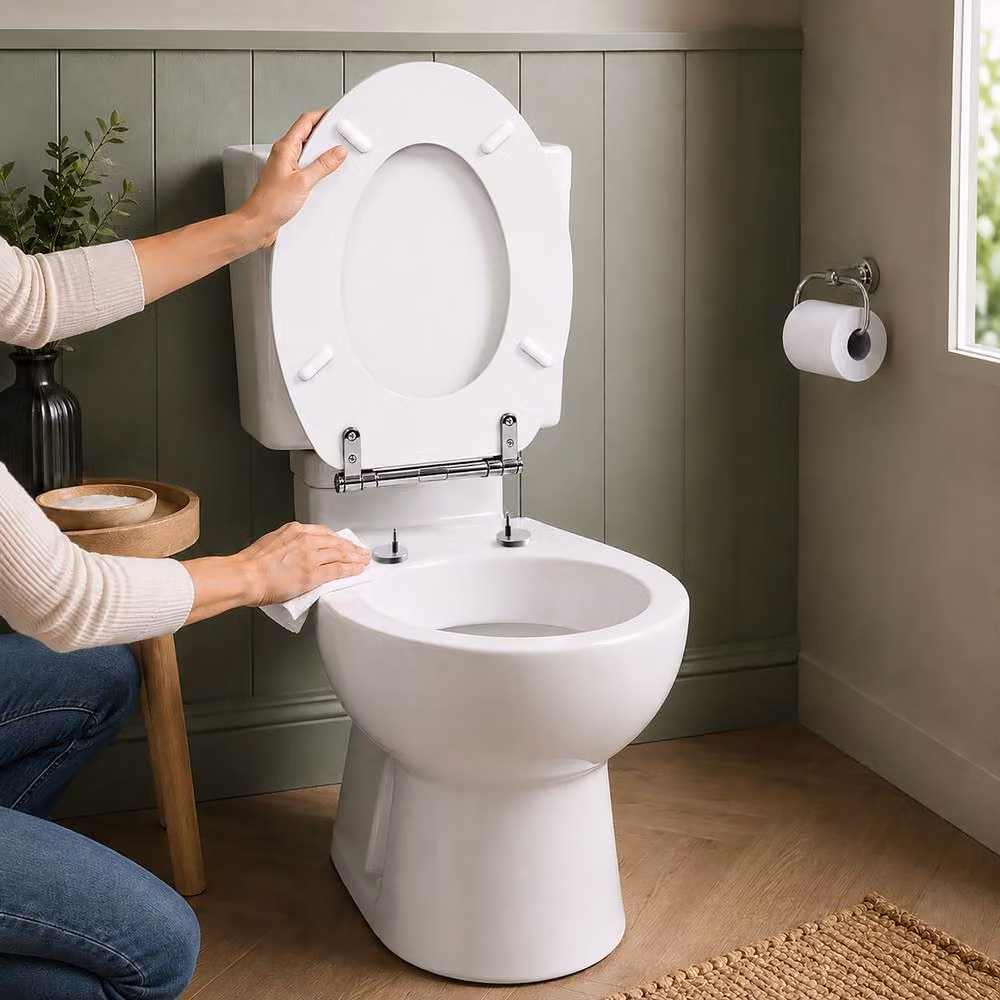Marco Paul White Oval MDF Toilet Seat with Soft Close and Quick Release Function – 5