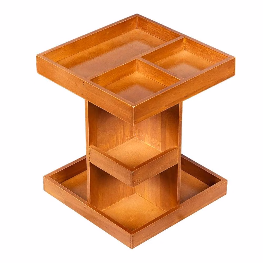 EONLION 3 Layer Brown Wood Makeup Organizer Desktop Storage Rack – 3