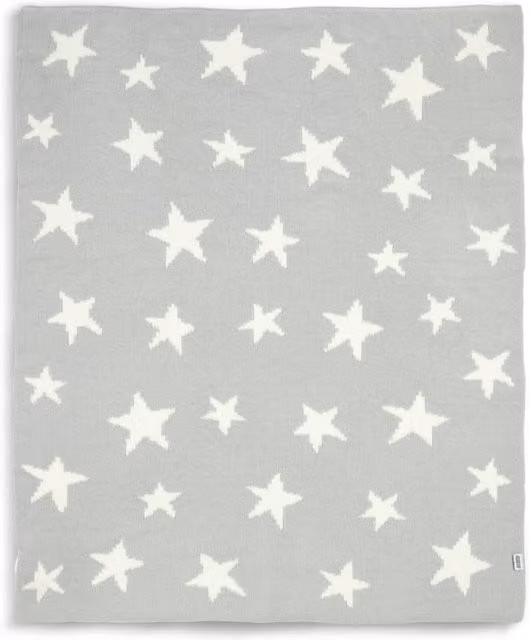 Mamas & Papas Grey Star Chenille Baby Shawl