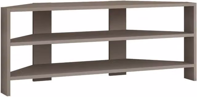 CALICOSY Thales Corner TV Unit with 3 Shelves in Beige, W: 114 cm, D: 36 cm, H: 45 cm
