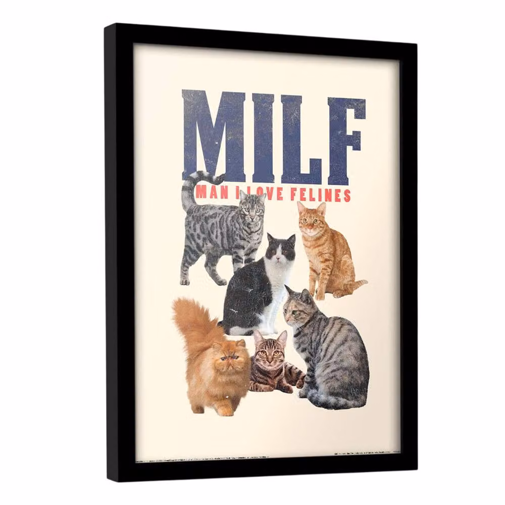Threadless Milf Cats Multicolour Framed Paper Poster – 2