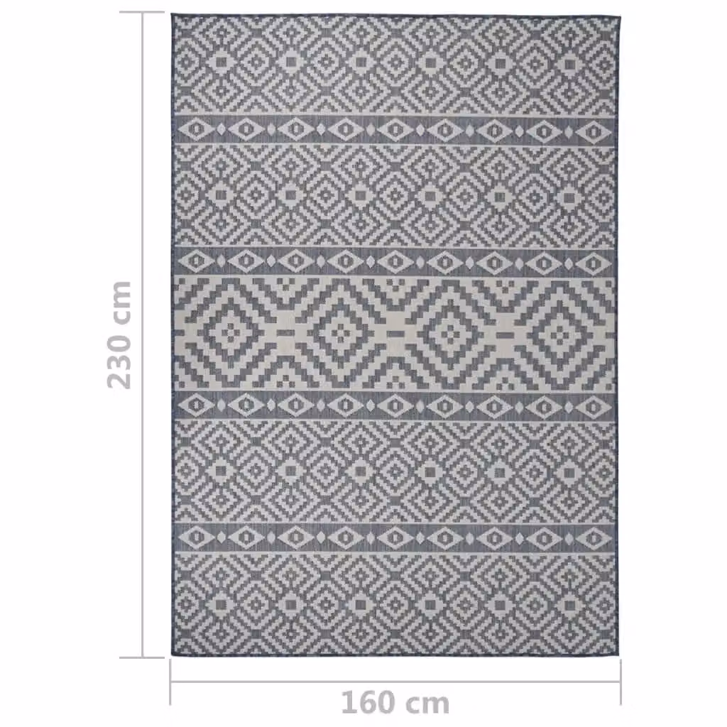 Berkfield Home Blue Striped Outdoor Flatweave Rug, Diameter: 160 cm
