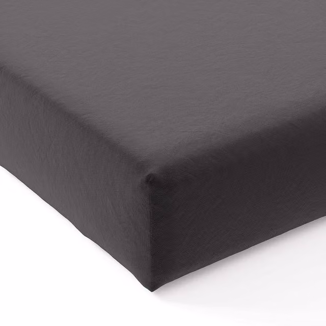 Bedeck of Belfast 200 Thread Count Cotton Percale Kingsize Fitted Sheet, Grey, W: 180 cm x L: 200 cm