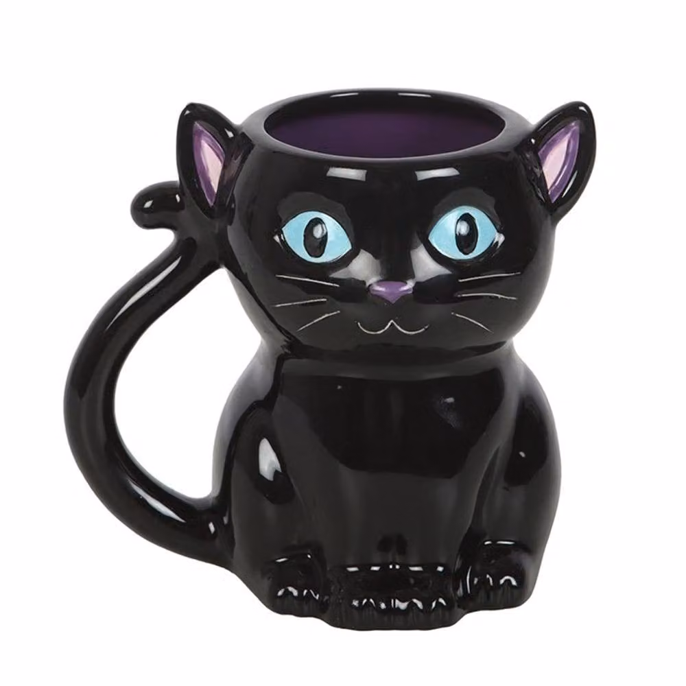 Uniqueful Black Ceramic Cute and Creepy Cat Mug, 550 ml – 3