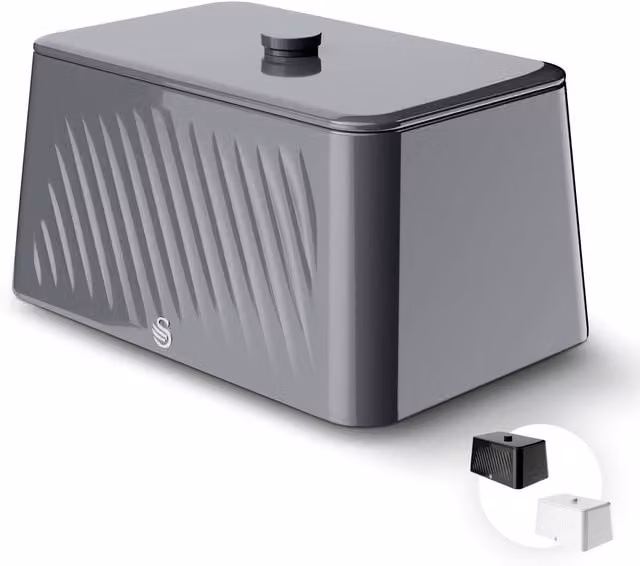 Swan Windsor Bread Bin in Black and Grey