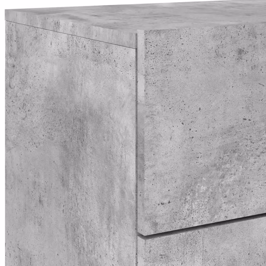 Berkfield Home Wall-mounted Bedside Cabinets with Integrated LED Lights, Set of 2, Concrete Grey – 3
