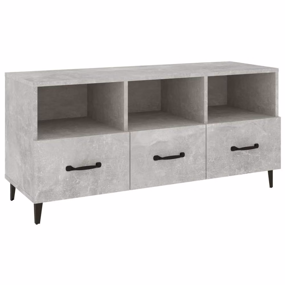Berkfield Home Industrial TV Cabinet in Concrete Grey, W/D/H: 102 x 35 x 50 cm – 2