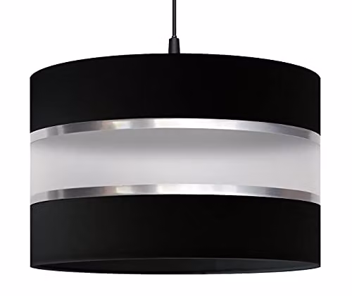 Netlighting Helam Helen Cylindrical Pendant Ceiling Light in Black and Silver, Diameter: 35 cm – 2