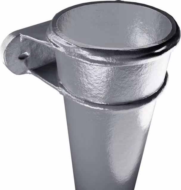 Hargreaves Premier Cast Iron Round Eared Downpipe with Socket, Grey, H 914 mm x W 150 mm
